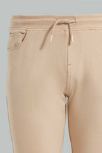 تنزيل الصورة على معرض الصور، Redtag-Beige-Stretch-Pant-Pants-Jogger-Fit-Senior-Boys-9 to 14 Years