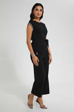 تنزيل الصورة على معرض الصور، Redtag-Black-Embellished-Trim-Detail-Top-Tops-Women's-