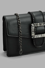 Load image into Gallery viewer, Redtag-Black-Rhinestone-Embellished-Clutch-Clutches-Women-