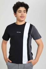 تنزيل الصورة على معرض الصور، Redtag-Black-Cut-&-Sew-T-Shirt-Graphic-T-Shirts-Senior-Boys-9 to 14 Years