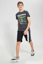 تنزيل الصورة على معرض الصور، Redtag-Black-Cut-&-Sew-Active-Short-Active-Shorts-Senior-Boys-9 to 14 Years
