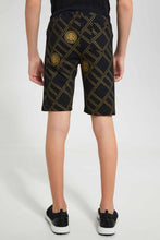 تنزيل الصورة على معرض الصور، Redtag-Black-Small-Lion-Face-Active-Short-Active-Shorts-Senior-Boys-9 to 14 Years