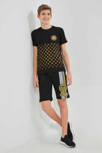 تنزيل الصورة على معرض الصور، Redtag-Black-Tiger-Gold-Foil-Active-Short-Active-Shorts-Senior-Boys-9 to 14 Years