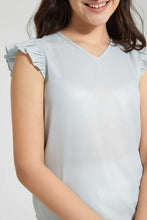 Load image into Gallery viewer, Redtag-Silver-Mettalic-Top-Blouses-Senior-Girls-9 to 14 Years