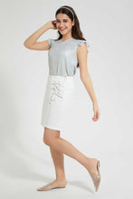 Load image into Gallery viewer, Redtag-Silver-Mettalic-Top-Blouses-Senior-Girls-9 to 14 Years