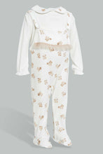 تنزيل الصورة على معرض الصور، Redtag-Beige-And-White-Bear-Duangree-Sleep-Suit-With-Frill-Sleepsuits-Baby-0 to 12 Months