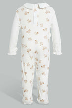 تنزيل الصورة على معرض الصور، Redtag-Beige-And-White-Bear-Duangree-Sleep-Suit-With-Frill-Sleepsuits-Baby-0 to 12 Months