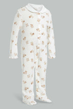 Load image into Gallery viewer, Redtag-Beige-And-White-Bear-Sleep-Suit-Sleepsuits-Baby-0 to 12 Months