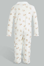 Load image into Gallery viewer, Redtag-Beige-And-White-Bear-Sleep-Suit-Sleepsuits-Baby-0 to 12 Months