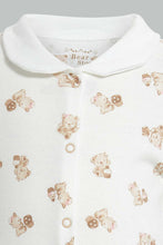 Load image into Gallery viewer, Redtag-Beige-And-White-Bear-Sleep-Suit-Sleepsuits-Baby-0 to 12 Months