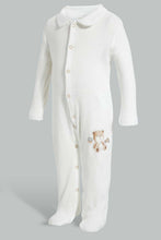 Load image into Gallery viewer, Redtag-White-Bear-Sleepsuit-Sleepsuits-Baby-0 to 12 Months