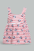 تنزيل الصورة على معرض الصور، Redtag-Red-And-Navy-Minnie-Mouse-2-Pack-Dress-Dresses-Baby-0 to 12 Months