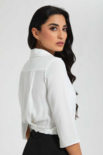 تنزيل الصورة على معرض الصور، Redtag-White-Cropped-Shirt-Blouses-Women's-