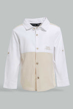 Load image into Gallery viewer, Redtag-White-And-Grey-Cut-And-Sew-Shirt-With-Matching-Short-Set-Sets-Infant-Boys-3 to 24 Months