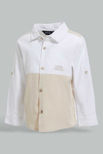 Load image into Gallery viewer, Redtag-White-And-Grey-Cut-And-Sew-Shirt-With-Matching-Short-Set-Sets-Infant-Boys-3 to 24 Months