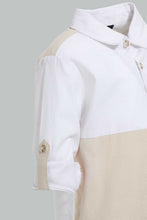 Load image into Gallery viewer, Redtag-White-And-Grey-Cut-And-Sew-Shirt-With-Matching-Short-Set-Sets-Infant-Boys-3 to 24 Months