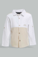 Load image into Gallery viewer, Redtag-White-And-Grey-Cut-And-Sew-Shirt-With-Matching-Short-Set-Sets-Infant-Boys-3 to 24 Months