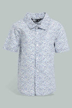 تنزيل الصورة على معرض الصور، Redtag-Blue-Vest-Coat-With-Printed-Short-Sleeve-Shirt-Set-Sets-Infant-Boys-3 to 24 Months