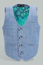 تنزيل الصورة على معرض الصور، Redtag-Blue-Vest-Coat-With-Printed-Short-Sleeve-Shirt-Set-Sets-Infant-Boys-3 to 24 Months