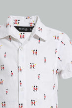Load image into Gallery viewer, Redtag-White-Short-Slv-Shirt-With-Navy-Short-With-Suspender-Set-Sets-Infant-Boys-3 to 24 Months