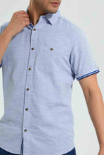 Load image into Gallery viewer, Redtag-Blue-Short-Sleeve-Shirt-Casual-Shirts-Men's-