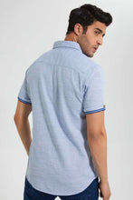 Load image into Gallery viewer, Redtag-Blue-Short-Sleeve-Shirt-Casual-Shirts-Men's-