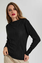 Load image into Gallery viewer, Redtag-Black-Pleated-Top-Tops-Women's-