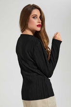 Load image into Gallery viewer, Redtag-Black-Pleated-Top-Tops-Women's-