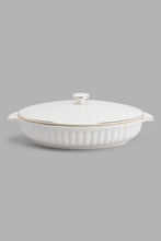 تنزيل الصورة على معرض الصور، Redtag-White-Embossed-Oval-Serving-Dish-With-Lid-&-Gold-Rim-Category:Servewares,-Colour:White,-Filter:Home-Dining,-HMW-DIN-Sew-Serveware,-New-In,-New-In-HMW-DIN,-Non-Sale,-PERIGOLD,-S22C,-Section:Homewares-Home-Dining-