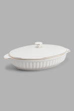 تنزيل الصورة على معرض الصور، Redtag-White-Embossed-Oval-Serving-Dish-With-Lid-&-Gold-Rim-Category:Servewares,-Colour:White,-Filter:Home-Dining,-HMW-DIN-Sew-Serveware,-New-In,-New-In-HMW-DIN,-Non-Sale,-PERIGOLD,-S22C,-Section:Homewares-Home-Dining-
