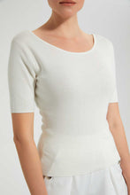 Load image into Gallery viewer, Ivory Textured Top With Back Detail