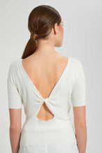 Load image into Gallery viewer, Ivory Textured Top With Back Detail