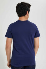 Load image into Gallery viewer, Redtag-Navy-Hd-Text-T-Shirt-Graphic-T-Shirts-Senior-Boys-9 to 14 Years