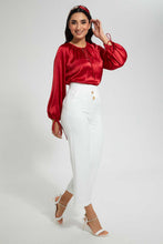Load image into Gallery viewer, Redtag-White-Waistband-Detail-Wideleg-Trouser-Trousers-Women's-