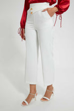 Load image into Gallery viewer, Redtag-White-Waistband-Detail-Wideleg-Trouser-Trousers-Women's-