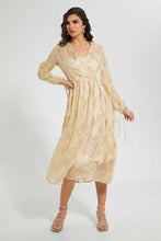 تنزيل الصورة على معرض الصور، Redtag-Black-Lurex-Jacquard-Midi-Dress-Dresses-Women's-