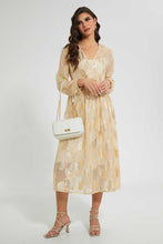 تنزيل الصورة على معرض الصور، Redtag-Black-Lurex-Jacquard-Midi-Dress-Dresses-Women's-