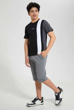 Load image into Gallery viewer, Redtag-Blue-Plain-Trouser-Short-Chino-Shorts-Senior-Boys-9 to 14 Years