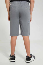 Load image into Gallery viewer, Redtag-Blue-Plain-Trouser-Short-Chino-Shorts-Senior-Boys-9 to 14 Years