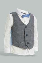 تنزيل الصورة على معرض الصور، Redtag-Grey-Vest-Coat-With-White-Shirt-Long-Sleeve-Set-Sets-Infant-Boys-3 to 24 Months