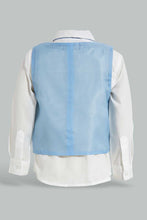 تنزيل الصورة على معرض الصور، Redtag-Grey-Vest-Coat-With-White-Shirt-Long-Sleeve-Set-Sets-Infant-Boys-3 to 24 Months
