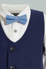 Redtag-Navy-Vest-With-White-Shirt-Long-Sleeve-Set-Sets-Infant-Boys-3 to 24 Months