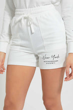 Load image into Gallery viewer, Redtag-White-Reverse-Loopback-Short-Loungewear-Shorts-Women's-