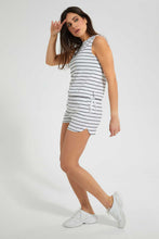 Load image into Gallery viewer, Redtag-Assorted-French-Terry-Striped-Short-Loungewear-Shorts-Women's-