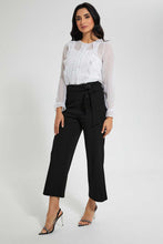 Load image into Gallery viewer, Redtag-Black-Button-Detail-Paper-Bag-Waist-Trouser-Trousers-Women's-