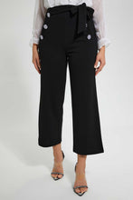 Load image into Gallery viewer, Redtag-Black-Button-Detail-Paper-Bag-Waist-Trouser-Trousers-Women's-