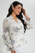 Load image into Gallery viewer, Redtag-White-Floral-Blouse-Blouses-Women's-