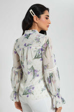 Load image into Gallery viewer, Redtag-White-Floral-Blouse-Blouses-Women's-