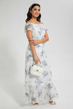 تنزيل الصورة على معرض الصور، Redtag-White-Floral-Maxi-Dress-Dresses-Women's-