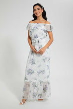 تنزيل الصورة على معرض الصور، Redtag-White-Floral-Maxi-Dress-Dresses-Women's-